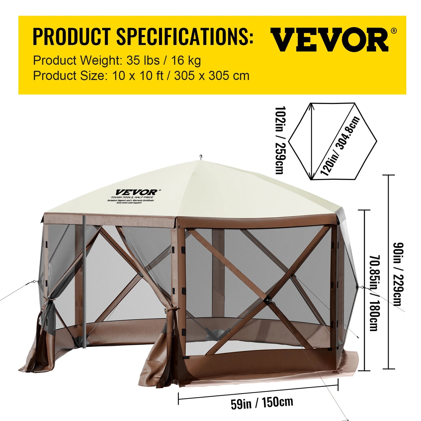 SucceBuy Pop Up Camping Gazebo Shelter For Outdoor Shade And Privacy