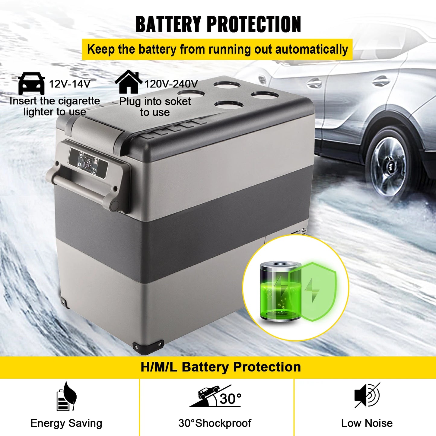 SucceBuy Car Refrigerator Portable Compressor Cooler 110-240V