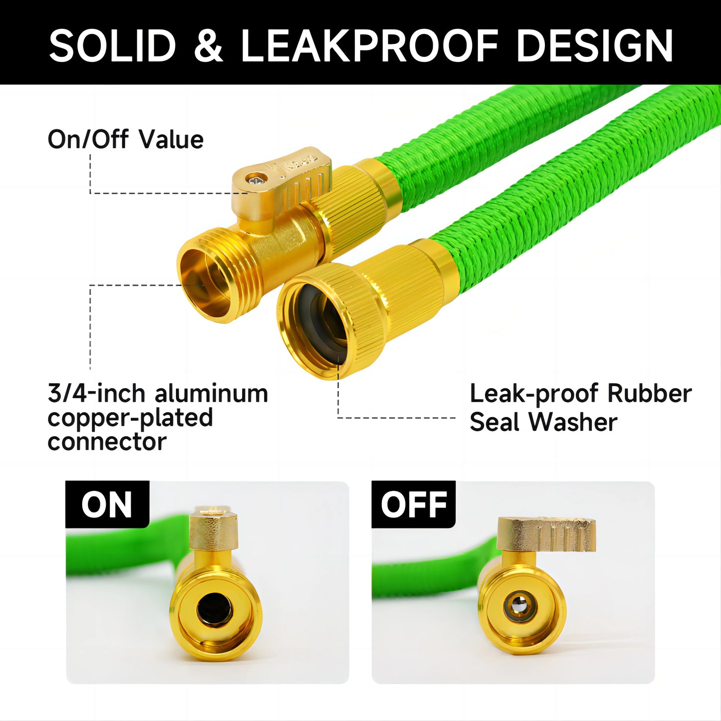 Expandable Garden Hose With Holder And 10 Pattern Spray Nozzle