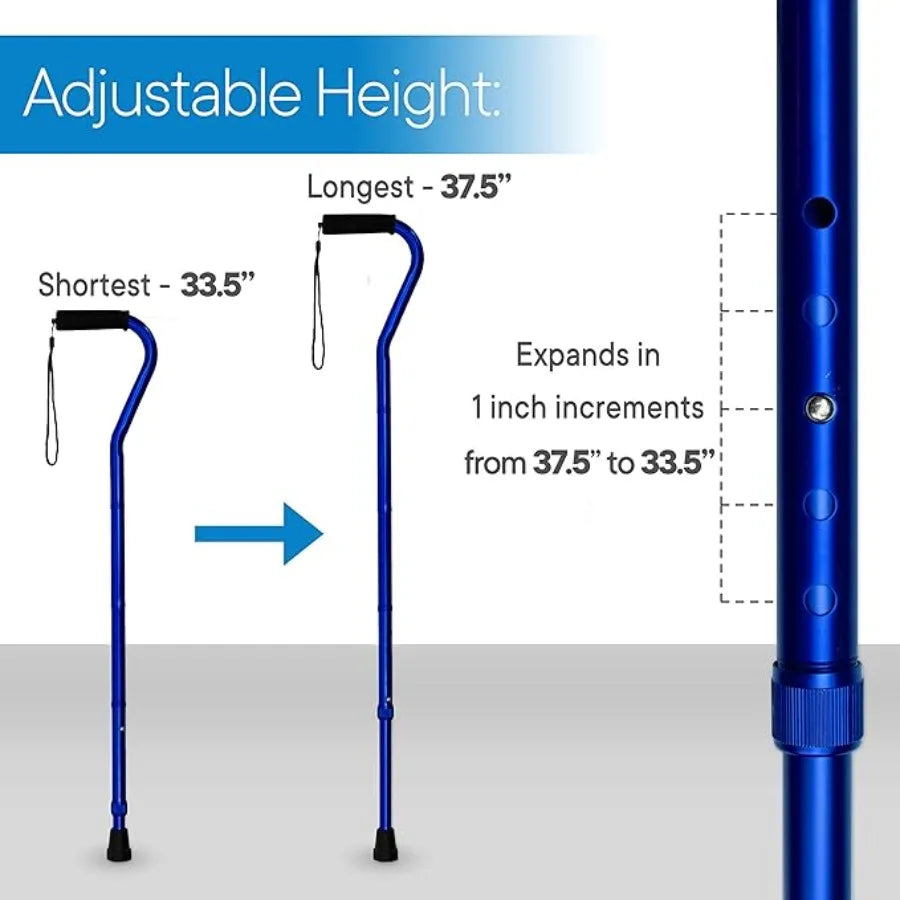 Folding Cane With Offset Foam Handle Adjustable Walking Stick