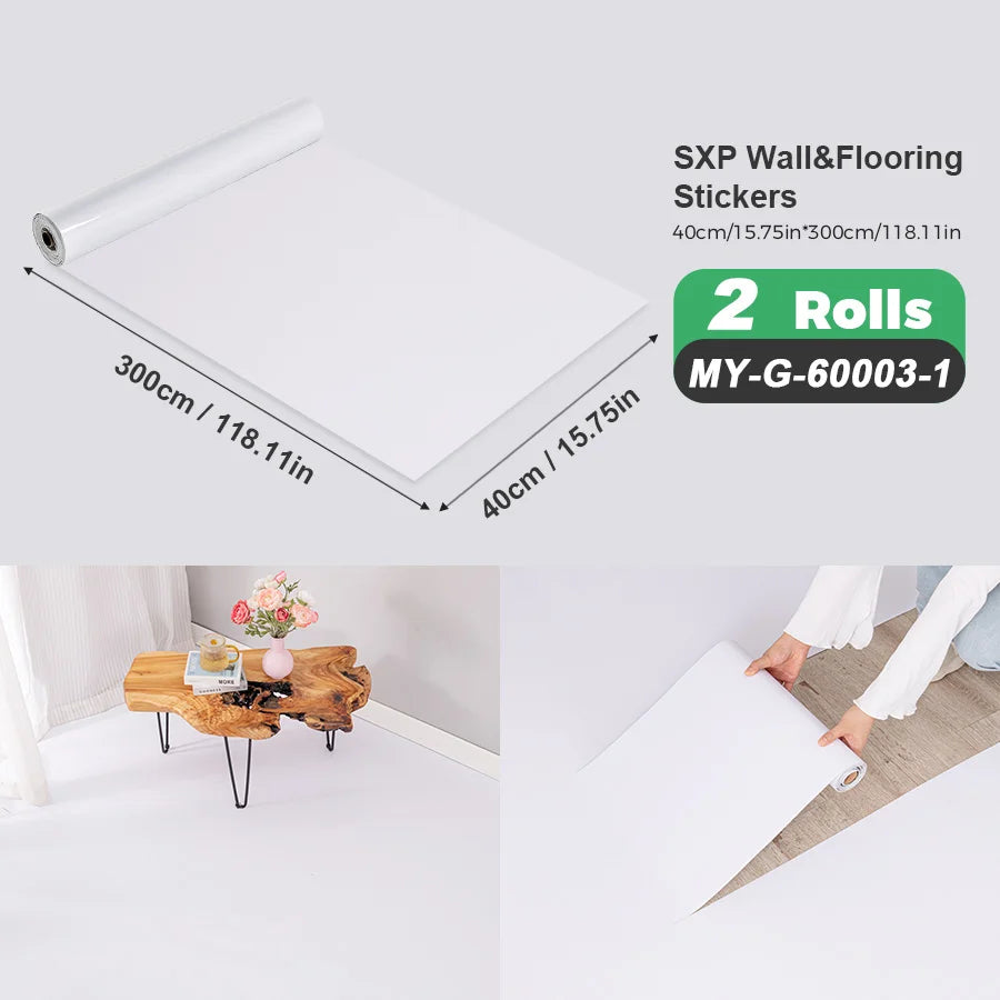 Self Adhesive Wall And Floor Sticker Wood Grain Marble Design 2 Rolls
